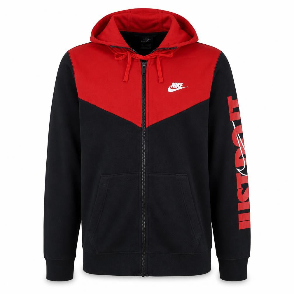 Nike Men's Black Red Full Zip Hoodie Small Sportswear