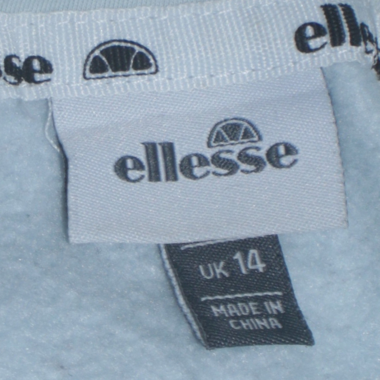 Ellesse Women Blue Pullover Hoodie Size 14 Cotton Blend Sport Logo