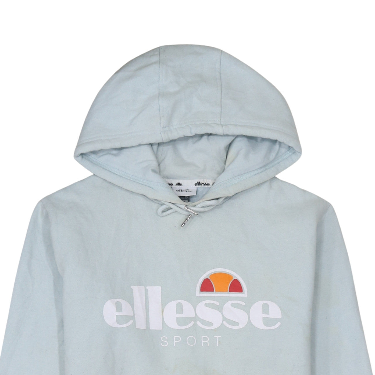 Ellesse Women Blue Pullover Hoodie Size 14 Cotton Blend Sport Logo