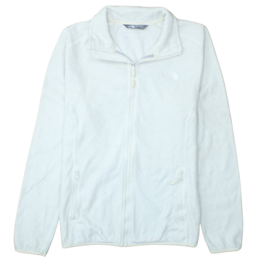 The North Face Womens White Fleece Full Zip Hoodie Size L