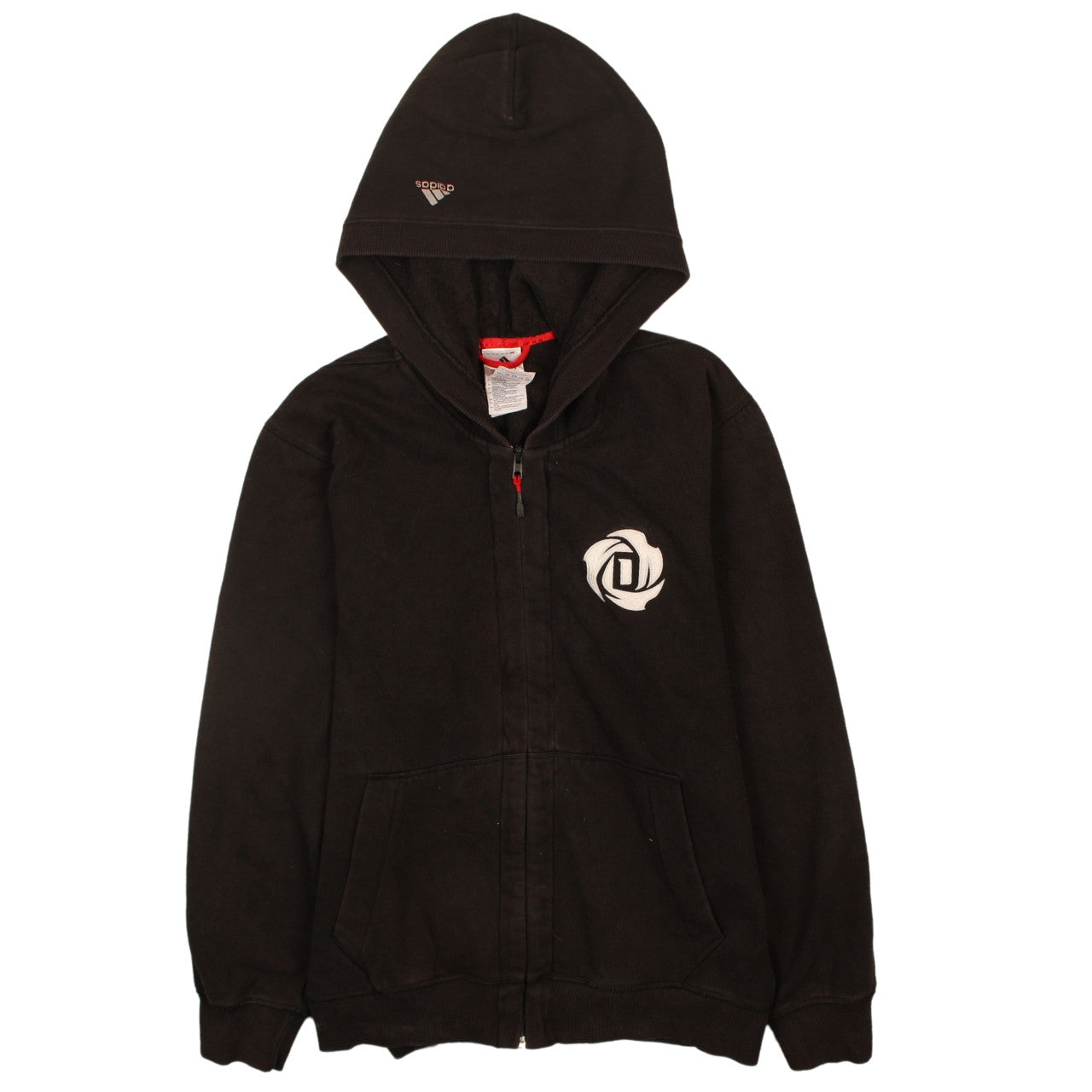 Adidas Men's Black Full Zip Hoodie L Logo Sports Fleece Sweatshirt