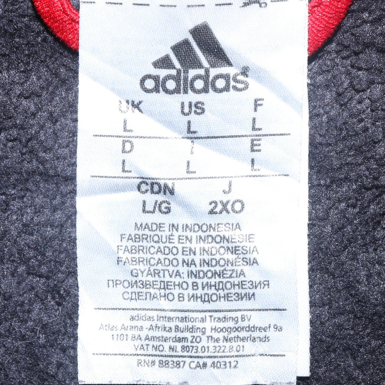 Adidas Men's Black Full Zip Hoodie L Logo Sports Fleece Sweatshirt