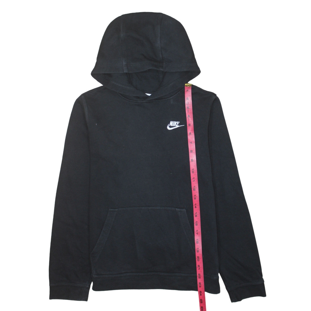 Nike Boys Black XL Pullover Fleece Hoodie with Logo and Kangaroo Pocket