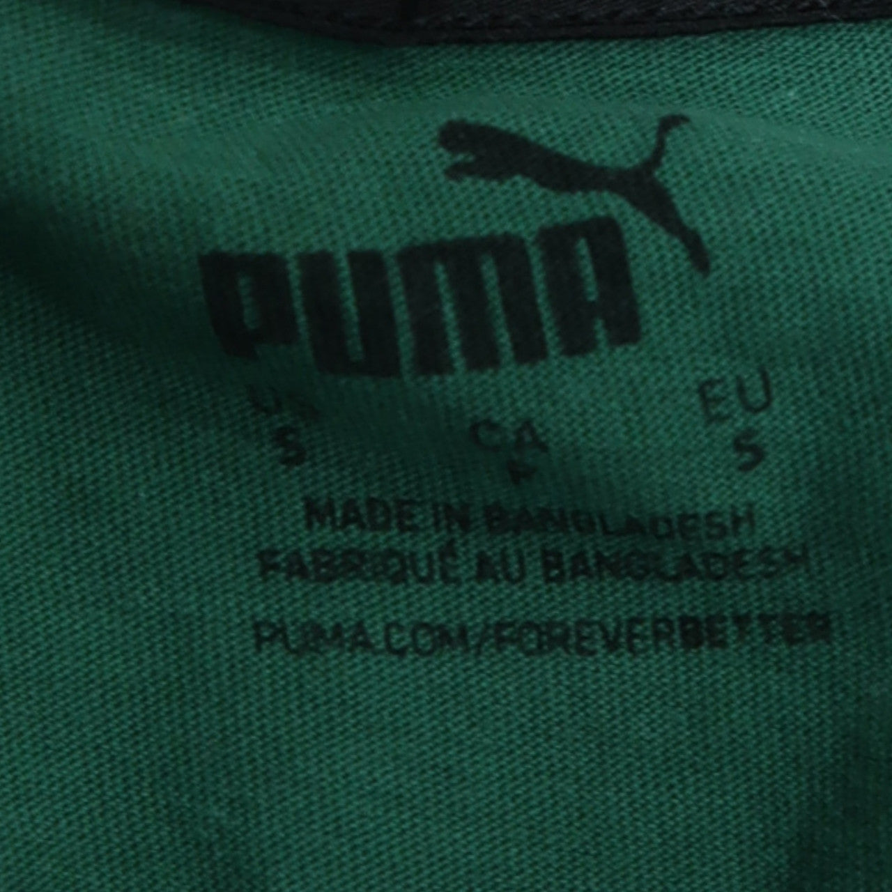 Puma Men's Green Colourblock Crew Neck Short Sleeve T-Shirt Size S