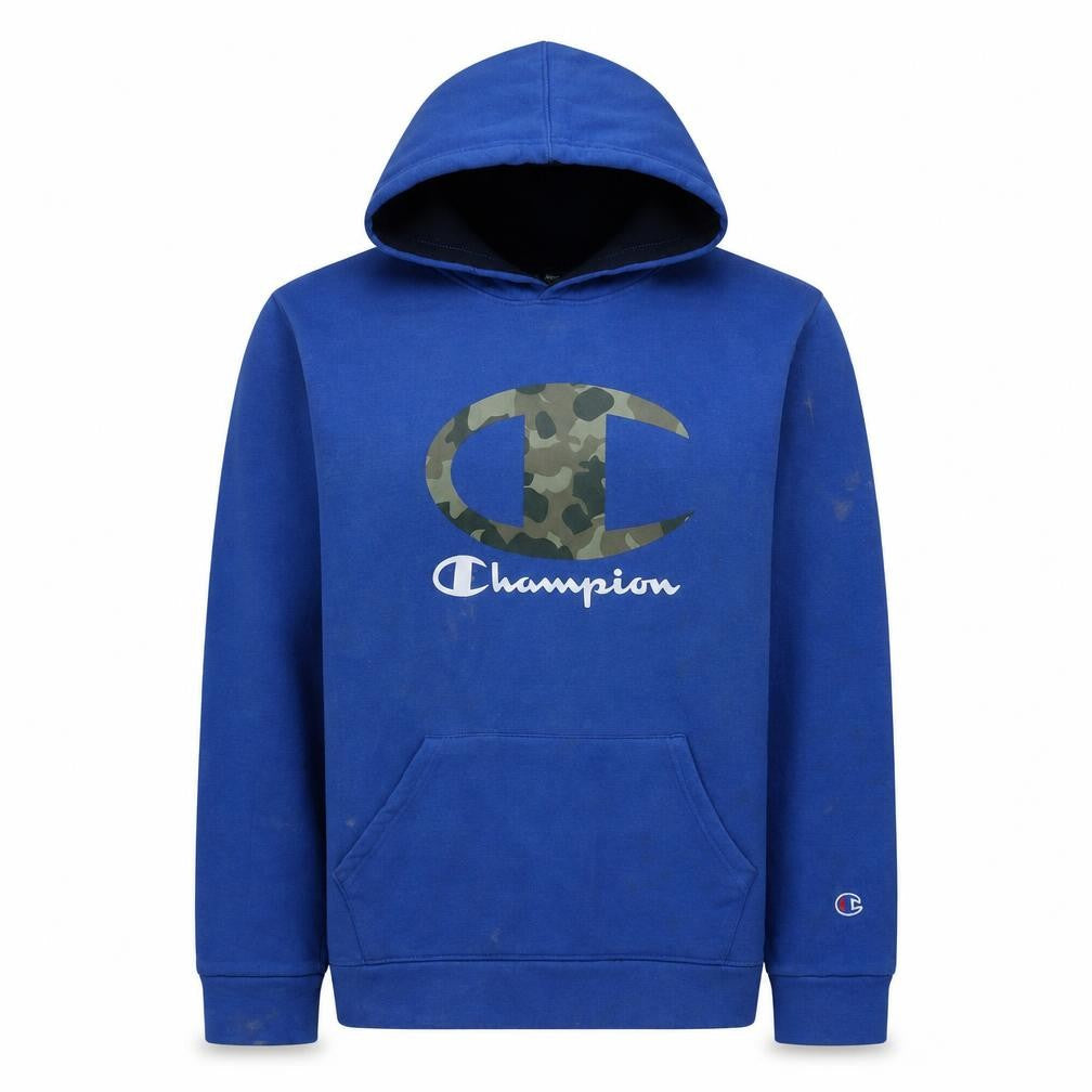 Champion Mens Blue Pullover Hoodie XL Regular Fit Logo Fleece