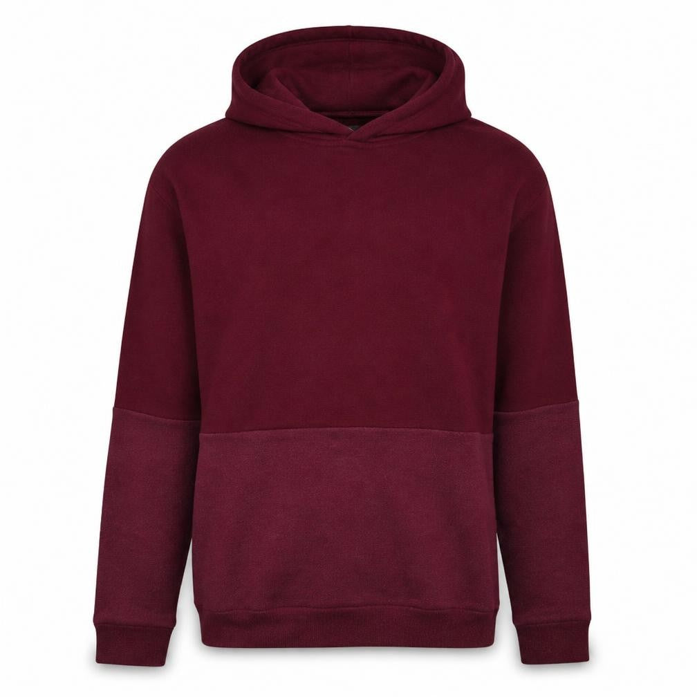 Front view of Asics Men's Red XL Pullover Hoodie High Neck Drawstring