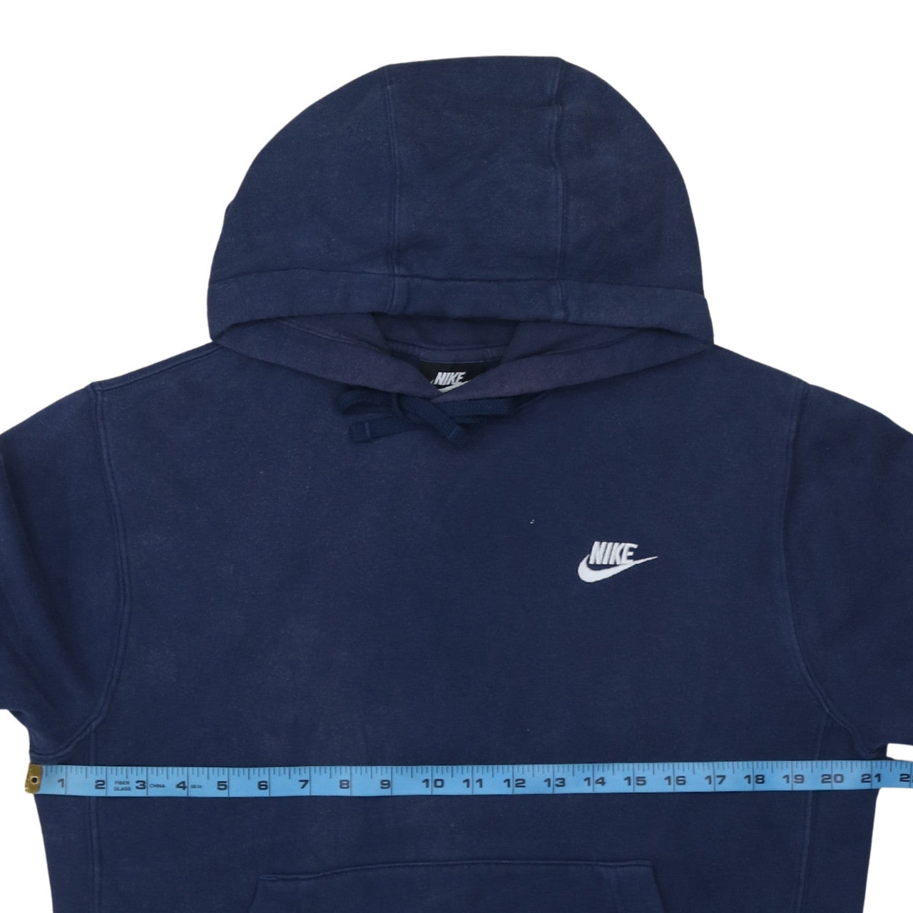 Nike Men's Blue Pullover Hoodie Small Logo Fleece Sweatshirt