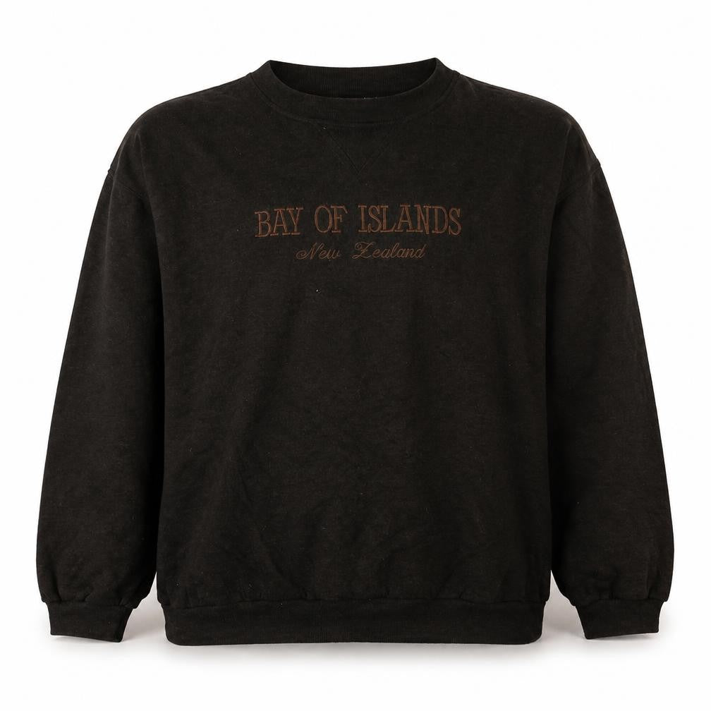 Gus's Gear Men's Black 2XL Pullover Sweatshirt Bay of Islands Print