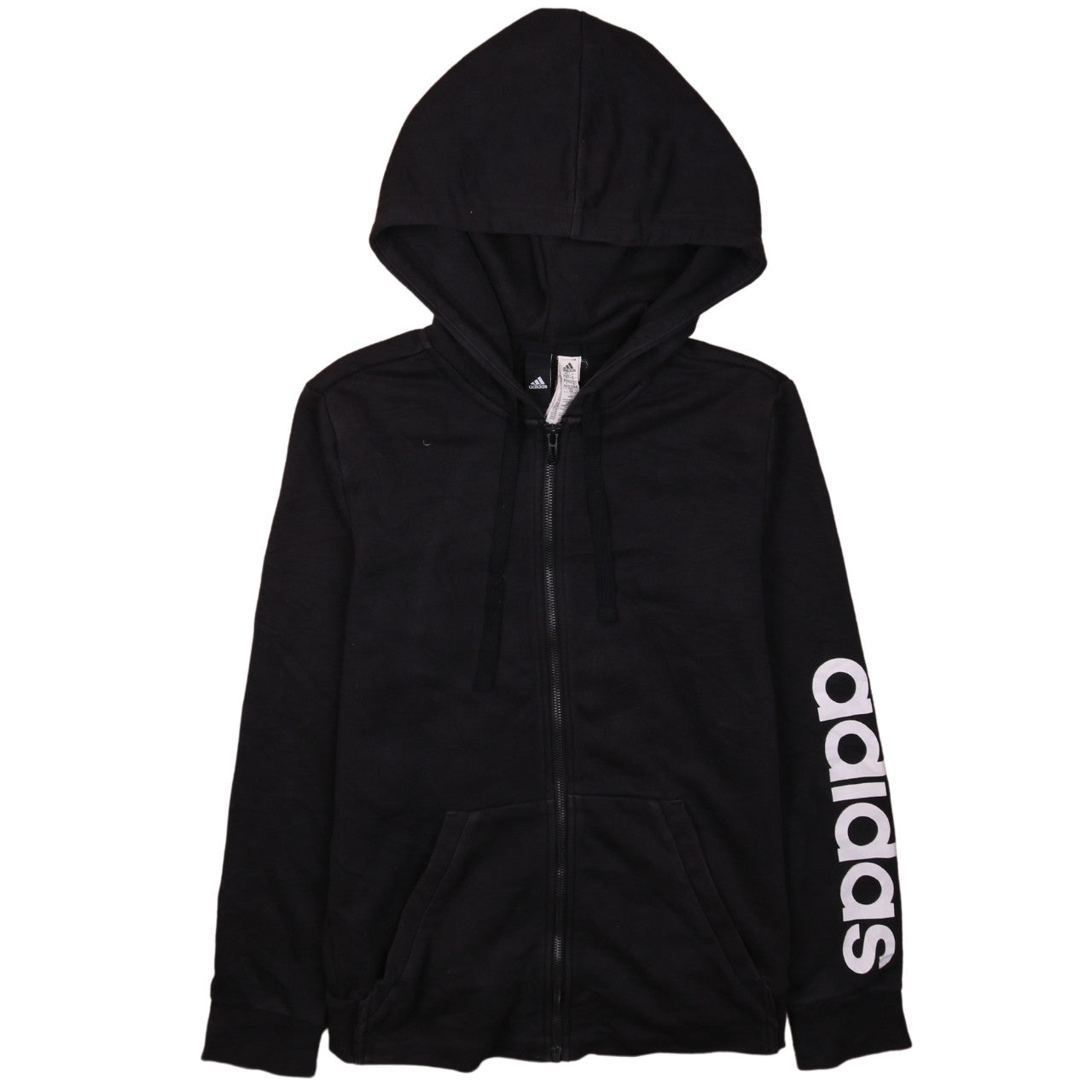 Adidas Womens Black Full Zip Hoodie Size M Hooded Sweatshirt