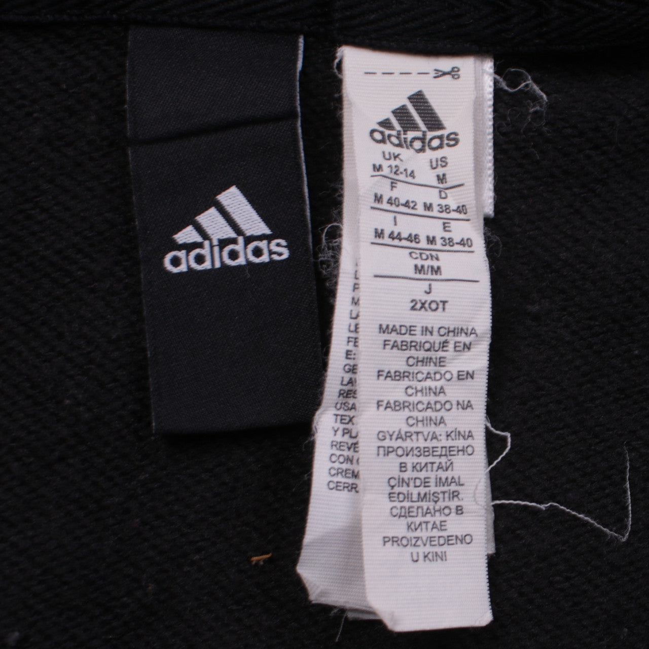 Adidas Womens Black Full Zip Hoodie Size M Hooded Sweatshirt