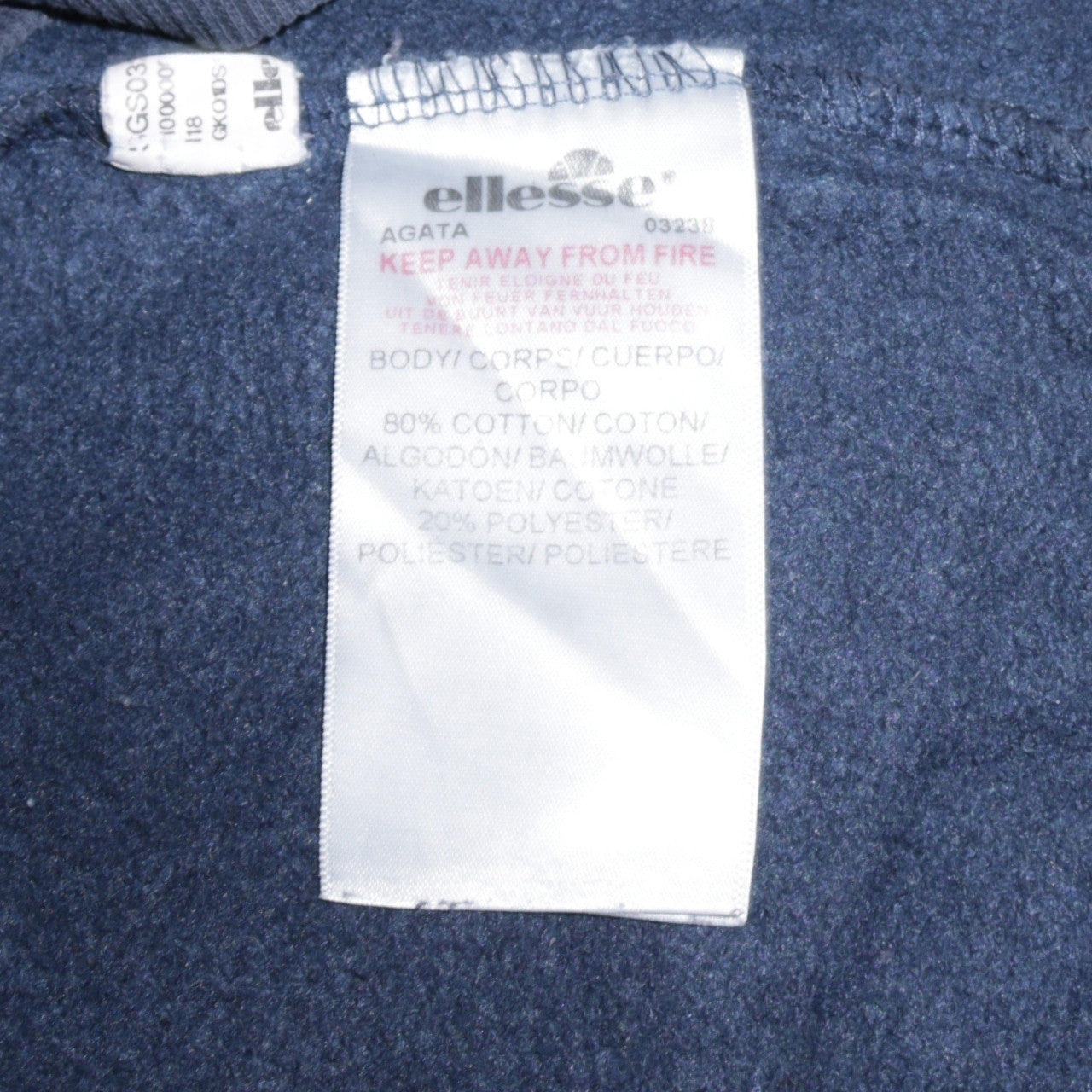 Ellesse Womens Navy Blue Crew Neck Sweatshirt UK 12 Cotton Blend Logo Print