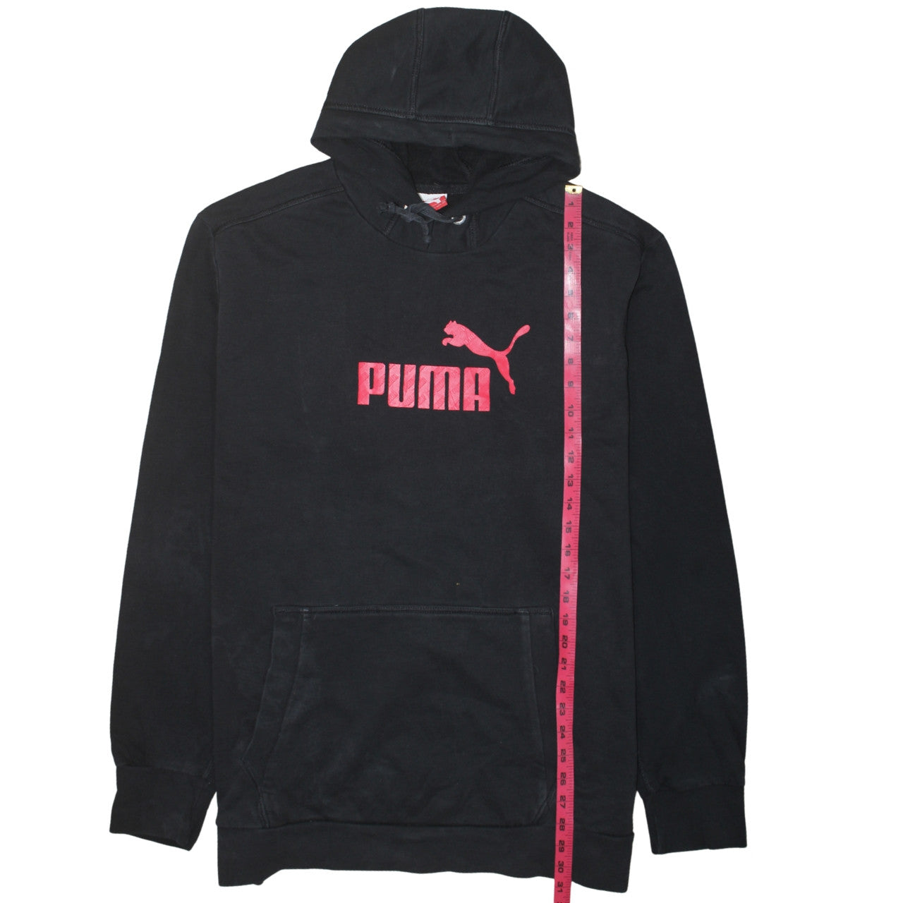 Puma Mens Black 2XL Pullover Hoodie with Red Logo