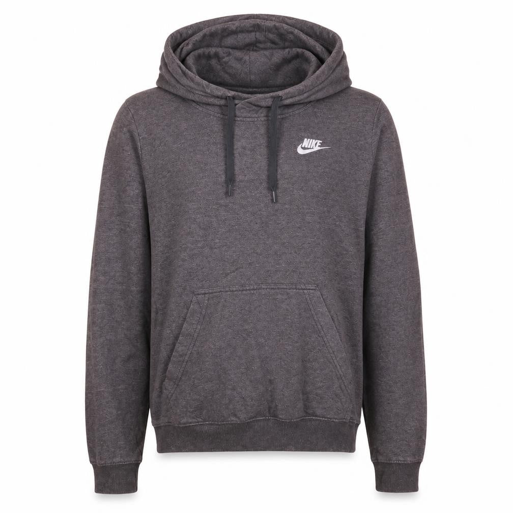 Front view of Nike Men's Grey Pullover Hoodie XS Regular Fit Fleece Sweatshirt