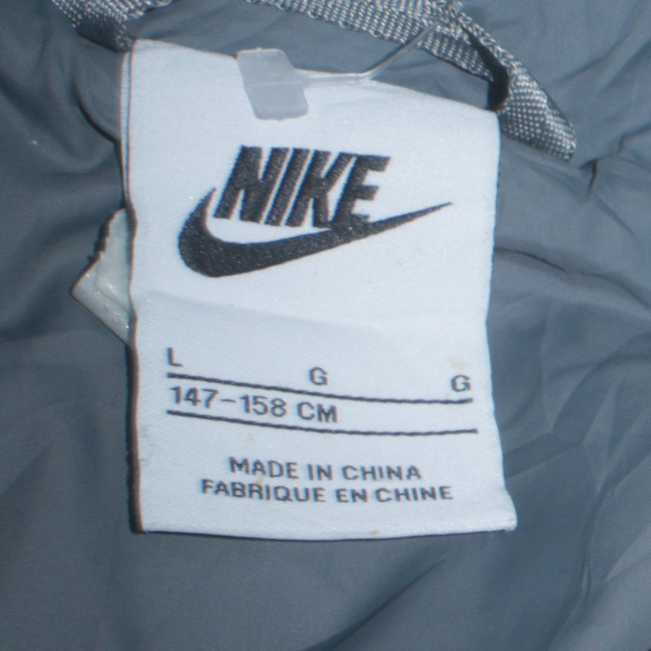 Nike Boys Grey Hooded Puffer Jacket Size 158cm Lightweight Winter Coat