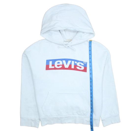 Levi's Men's White Logo Pullover Hoodie XS Fleece Sweatshirt