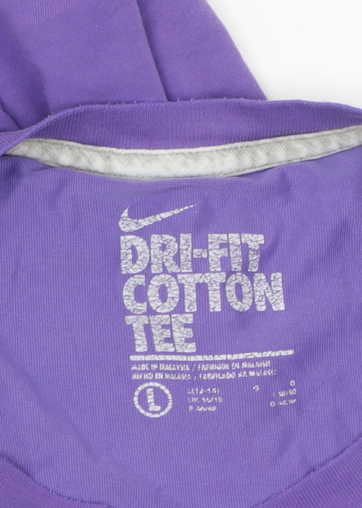 Nike Womens Purple Dri-Fit Training T-Shirt Size L