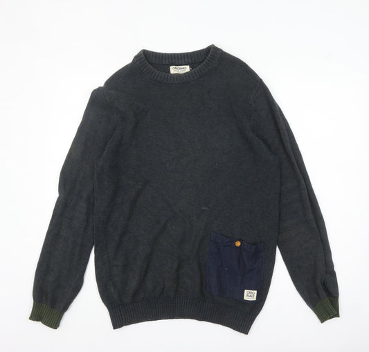 Jack & Jones Originals Men's Blue Cotton Jumper M Crew Neck