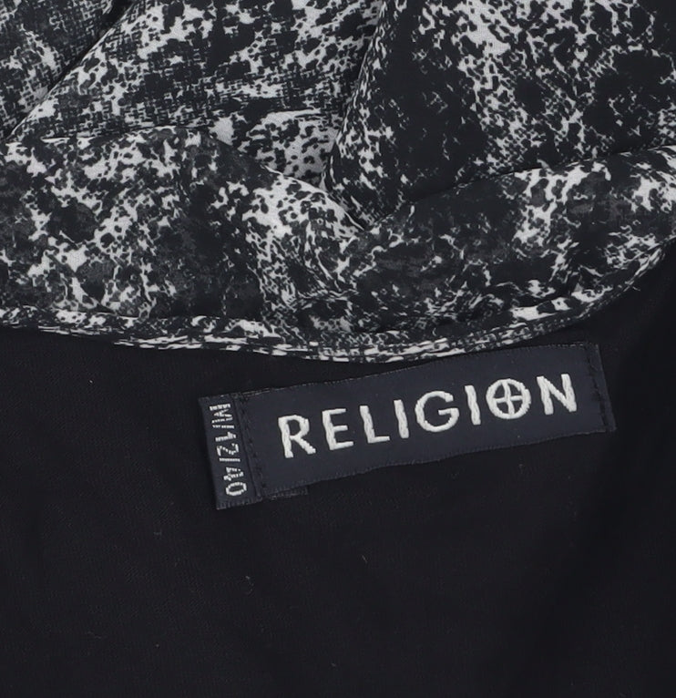 Religion Women’s Black Grey Ombre Tunic Blouse Size 12 V-Neck