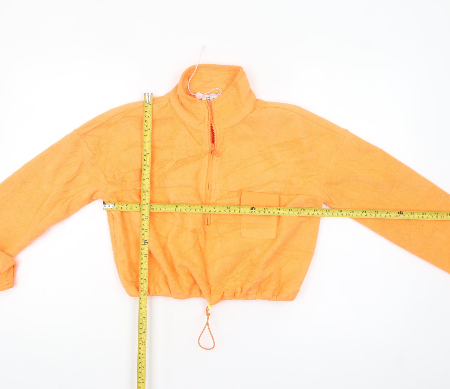 Oh Polly Womens Orange Fleece 1/4 Zip Pullover Hoodie UK 6