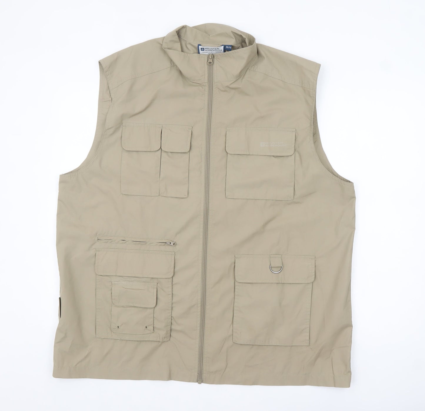 Warehouse Men's Beige 2XL Utility Waistcoat with Pockets