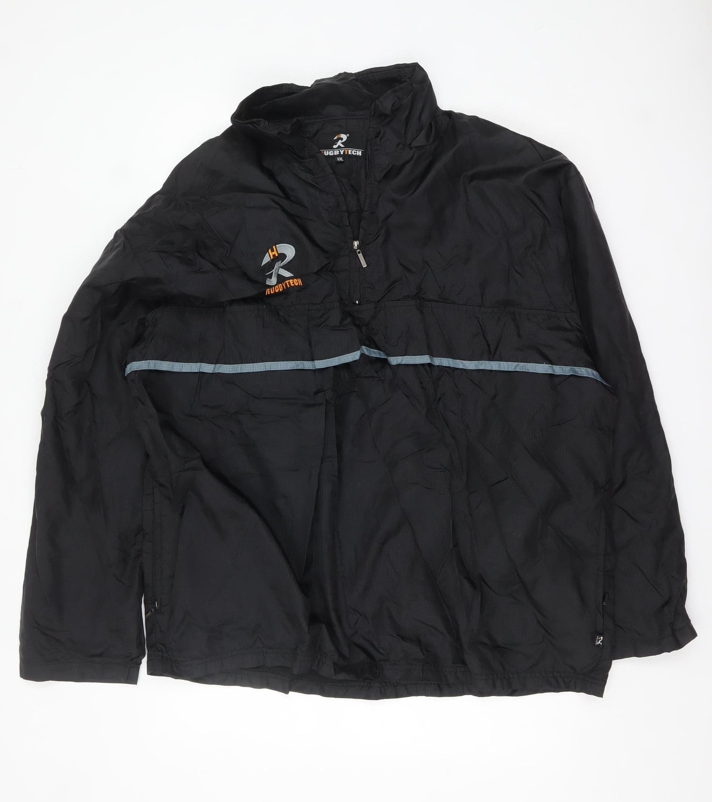 RugbyTech Men's Black 2XL Windbreaker Sports Jacket