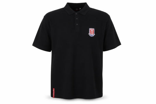 Stoke City Mens Black 2XL Cotton Polo Shirt Football Top