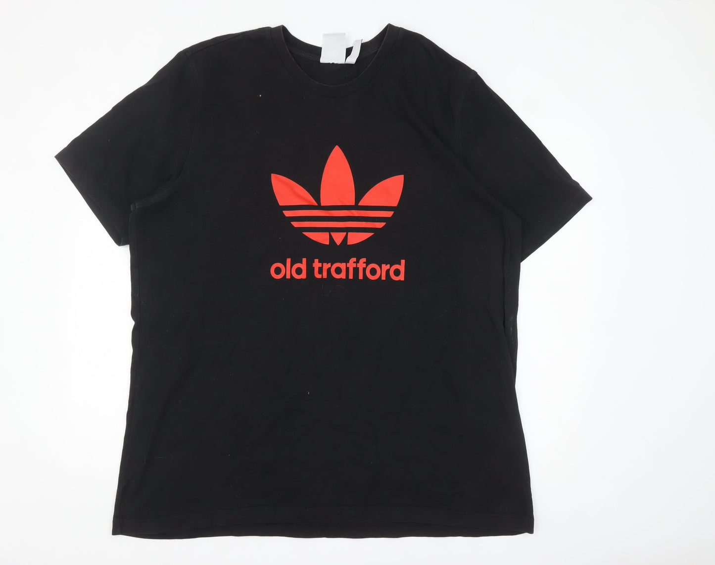 Adidas Mens Black Old Trafford 2XL Cotton Graphic T-Shirt