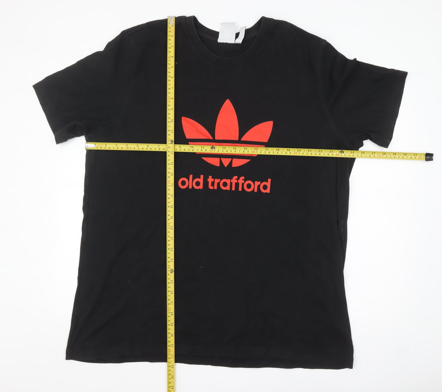 Adidas Mens Black Old Trafford 2XL Cotton Graphic T-Shirt