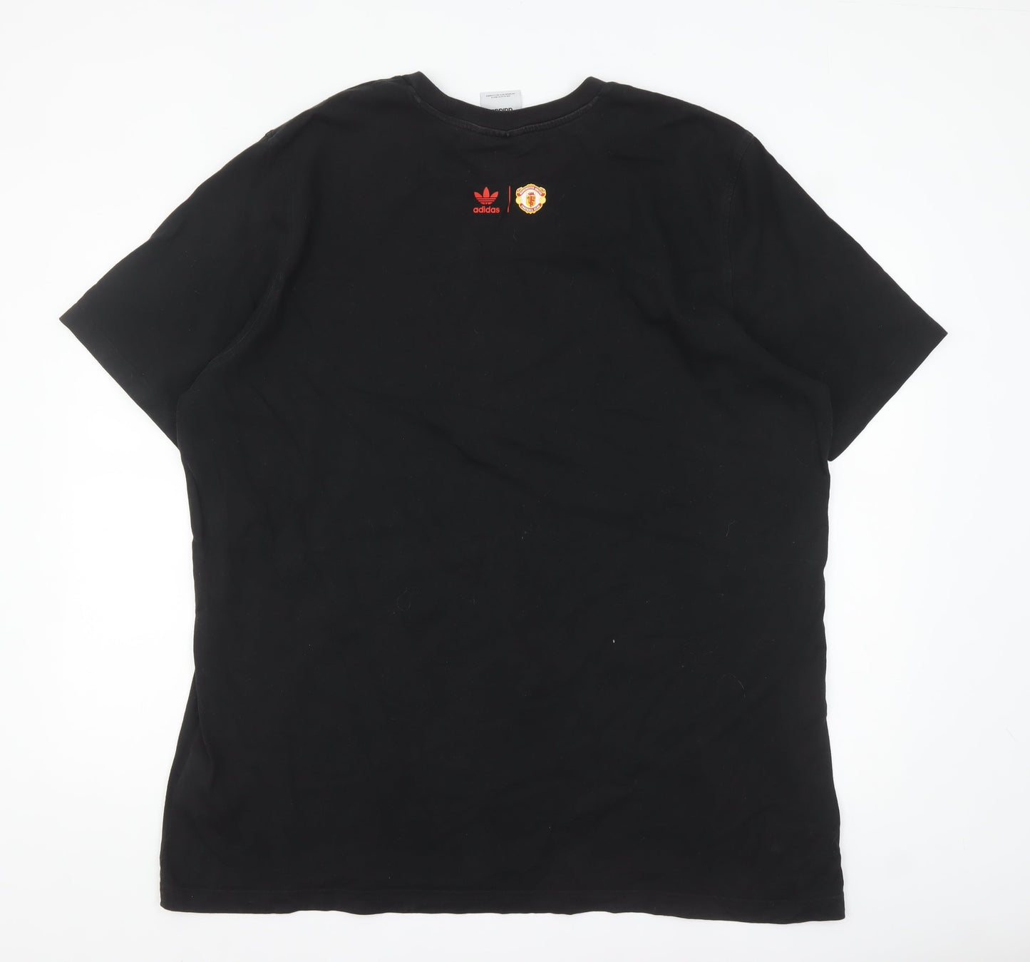 Adidas Mens Black Old Trafford 2XL Cotton Graphic T-Shirt