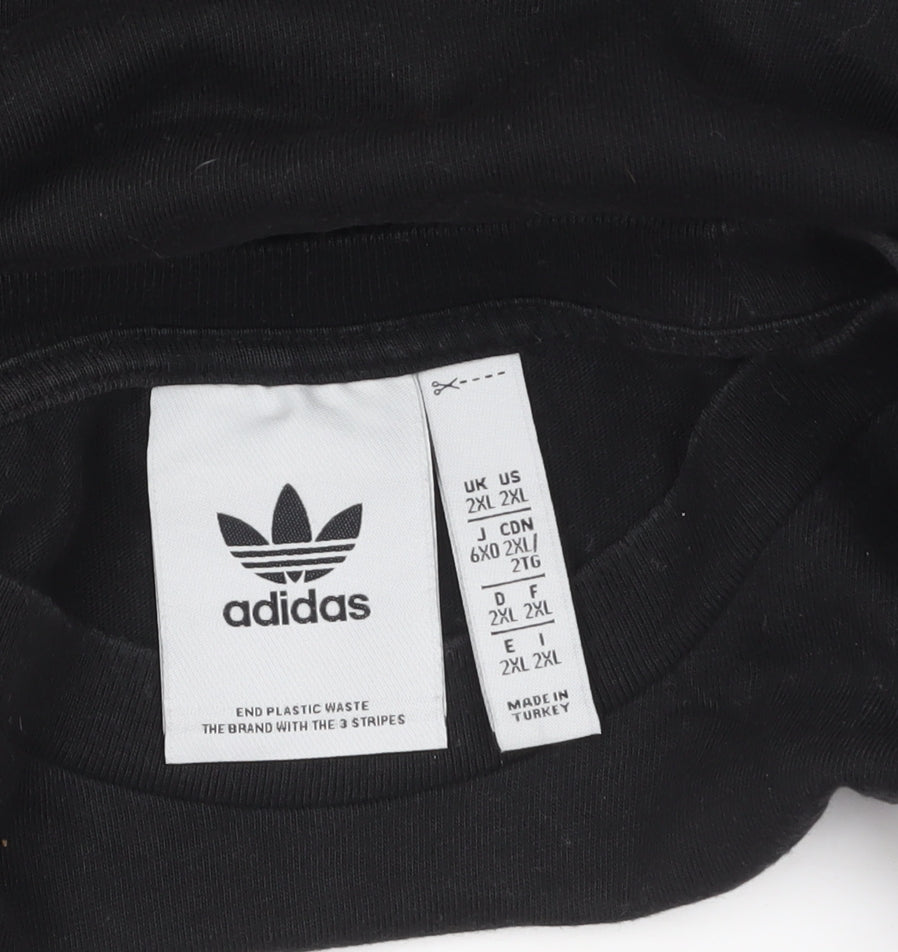 Adidas Mens Black Old Trafford 2XL Cotton Graphic T-Shirt
