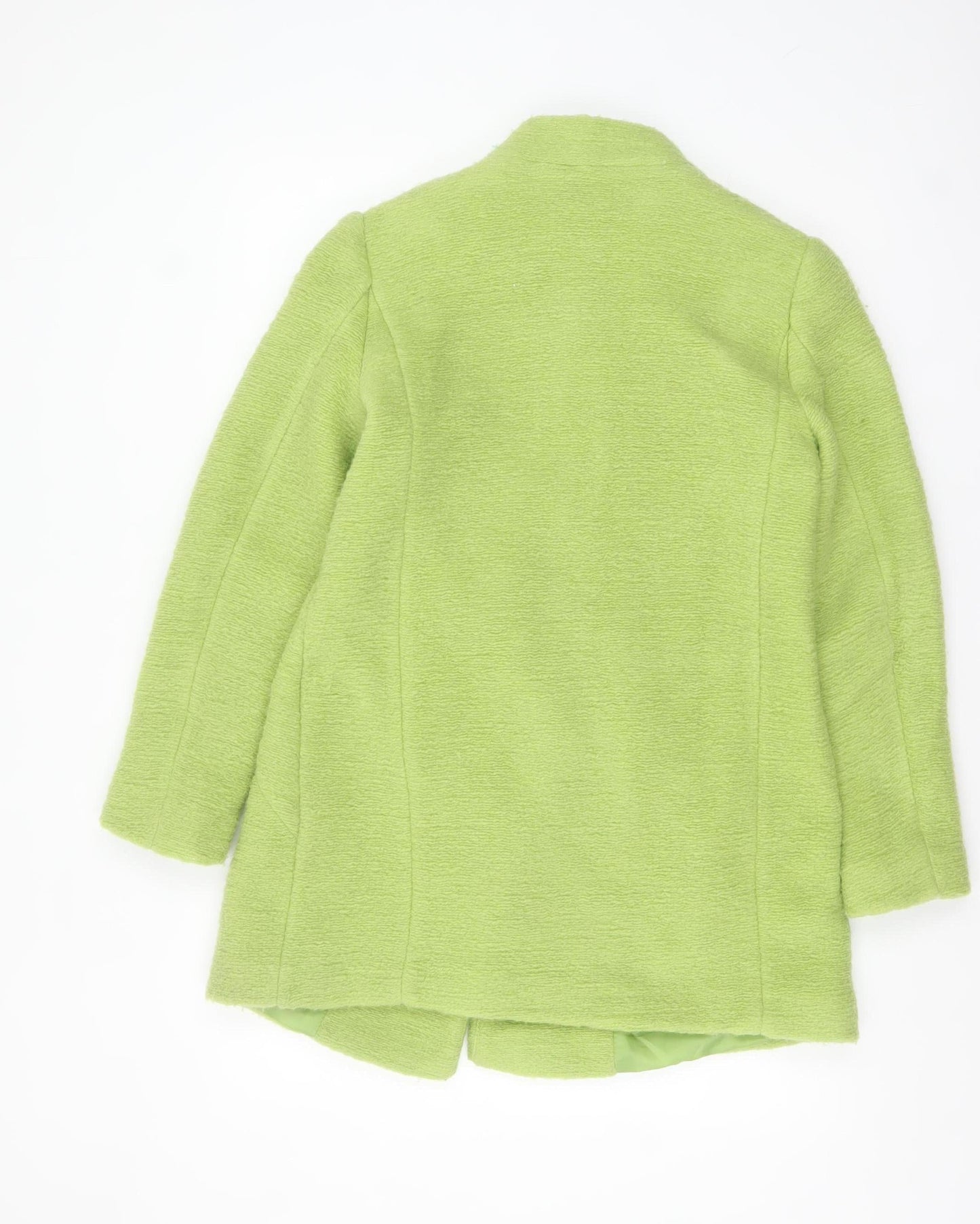 Stradivarius Womens Green Wool Blend Mid-Length Coat Size S
