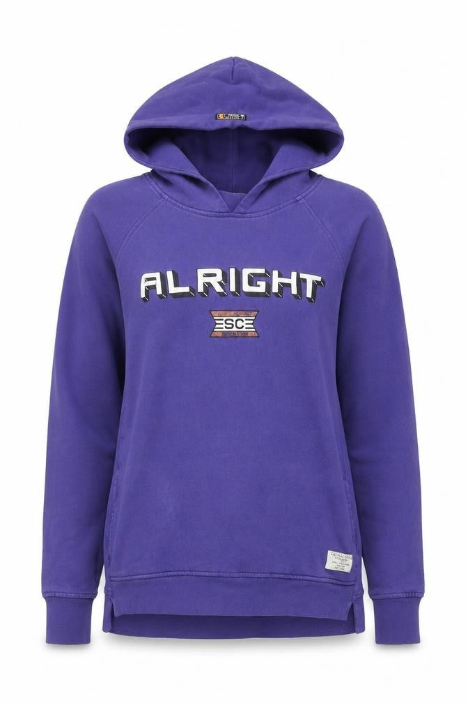 Front view of Scotch & Soda Women Purple Pullover Hoodie, size 14, Cotton Blend Casual