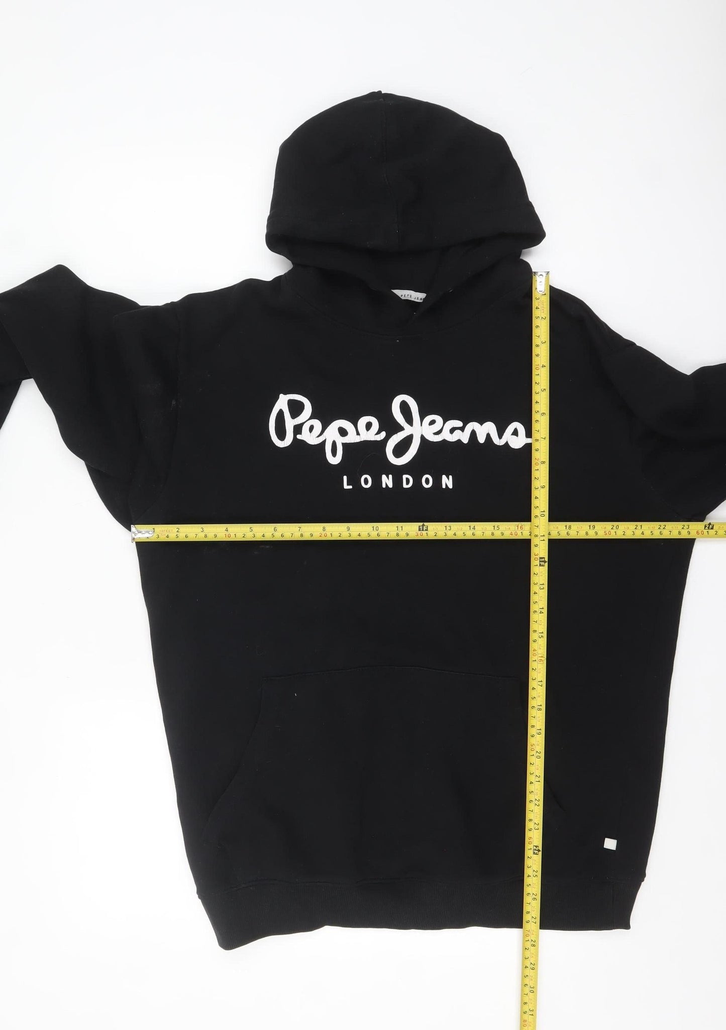 Pepe Jeans Men Black XL Pullover Hoodie with Logo Print