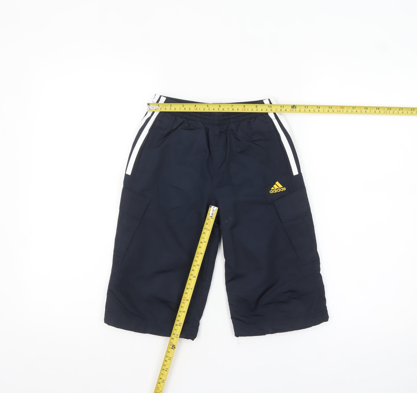 Adidas Boys Blue Cargo Sports Shorts Size 6 Years Clima365 Polyester