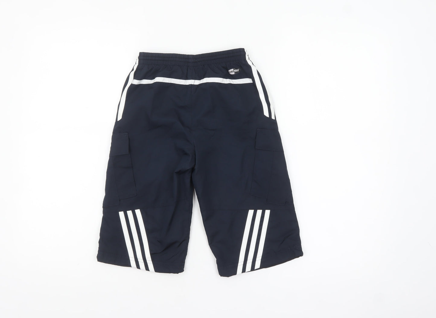 Adidas Boys Blue Cargo Sports Shorts Size 6 Years Clima365 Polyester