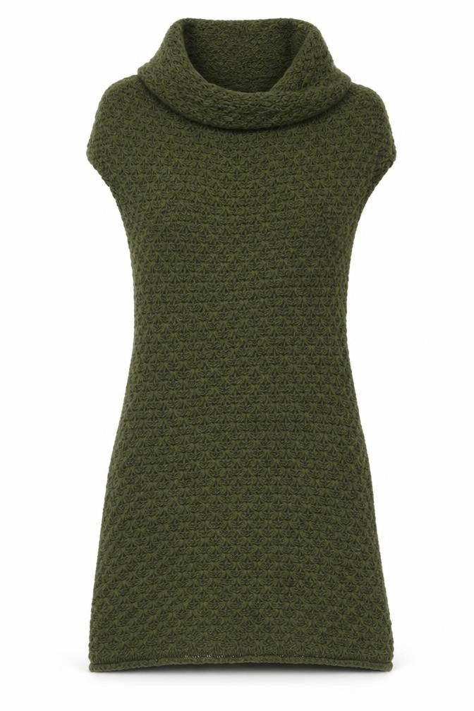 Next Women's Green Knit Cowl Neck Jumper Dress UK 10