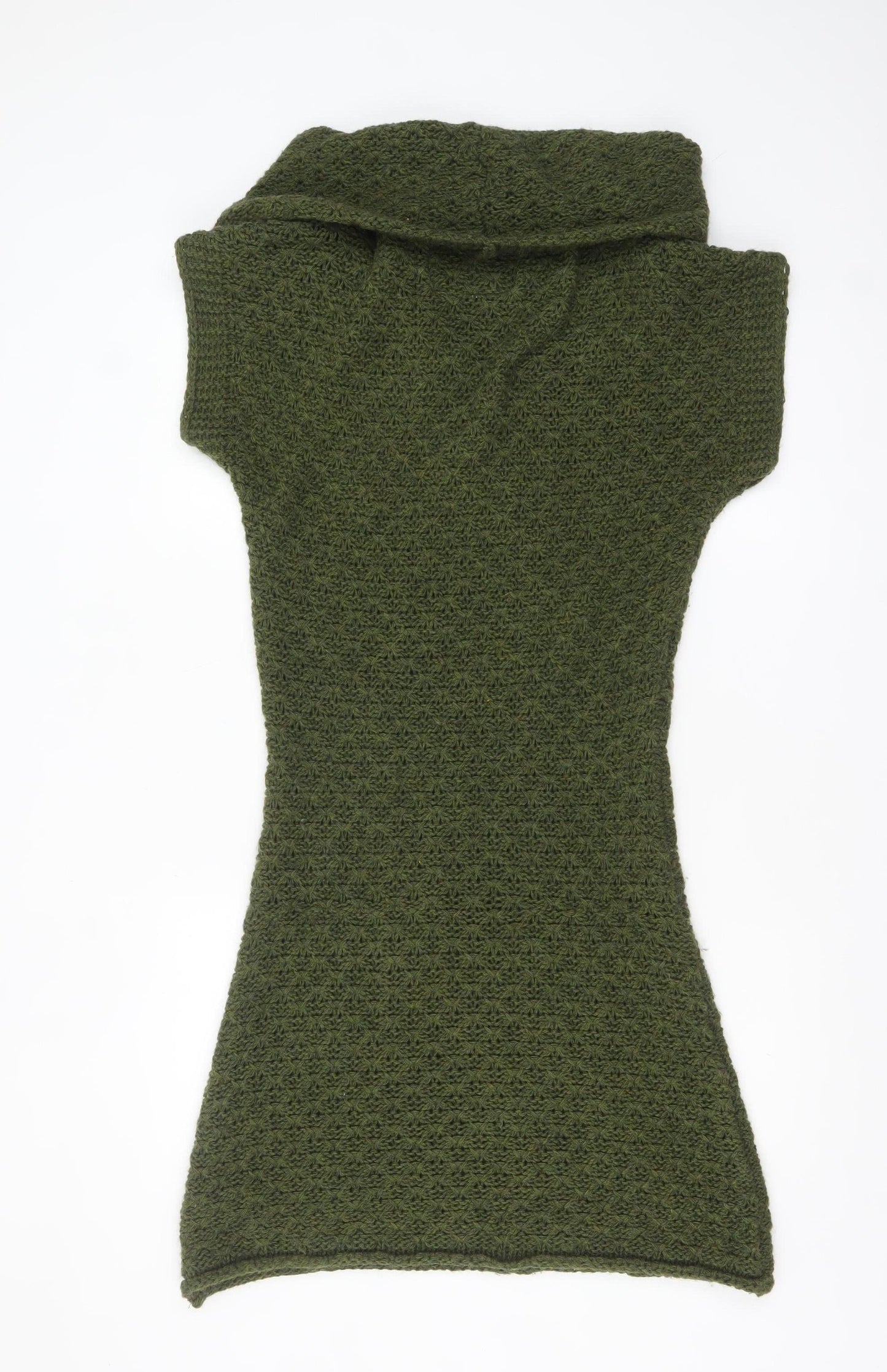 Next Women's Green Knit Cowl Neck Jumper Dress UK 10