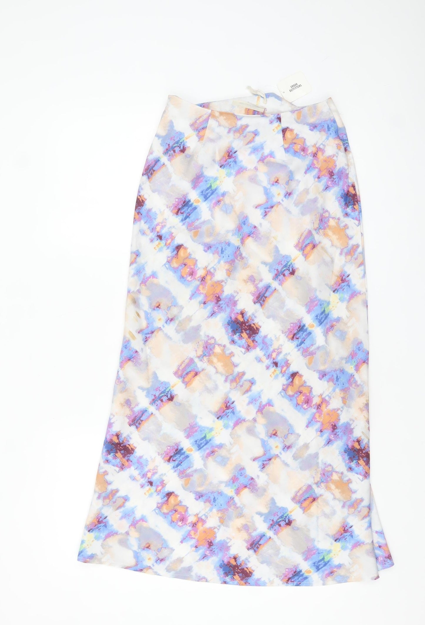 Urban Outfitters Womens Multicoloured XS Midi Satin Skirt