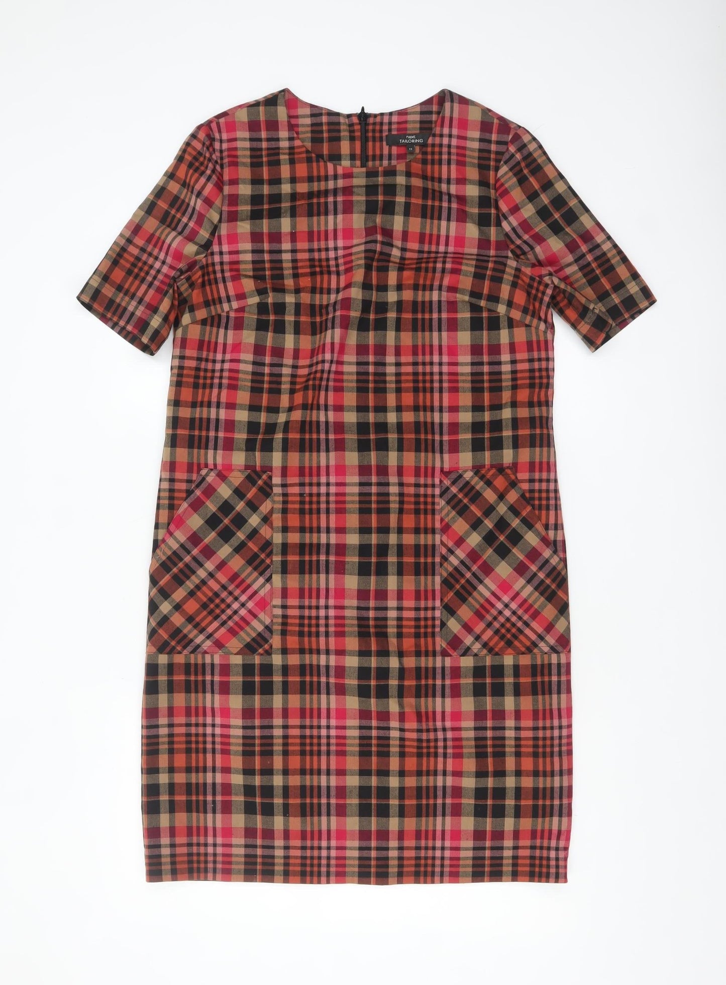 Next Women Multicoloured Check Shift Dress Size 10 Knee Length