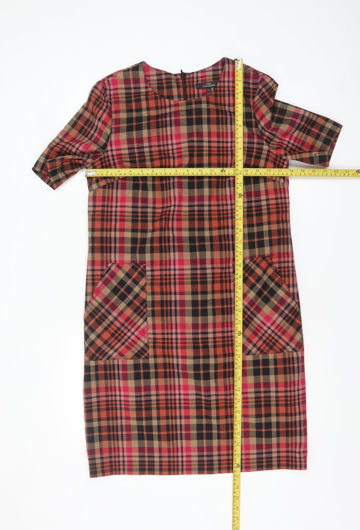 Next Women Multicoloured Check Shift Dress Size 10 Knee Length