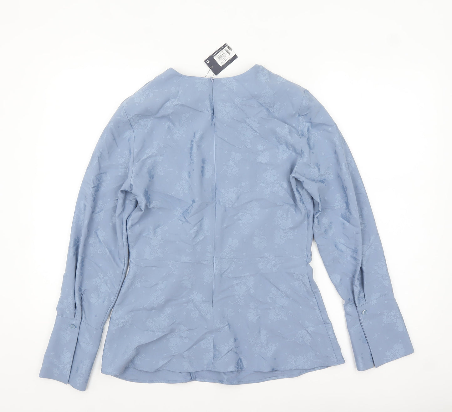 Marks and Spencer Womens Blue Floral Long Sleeve Tunic Blouse UK 8