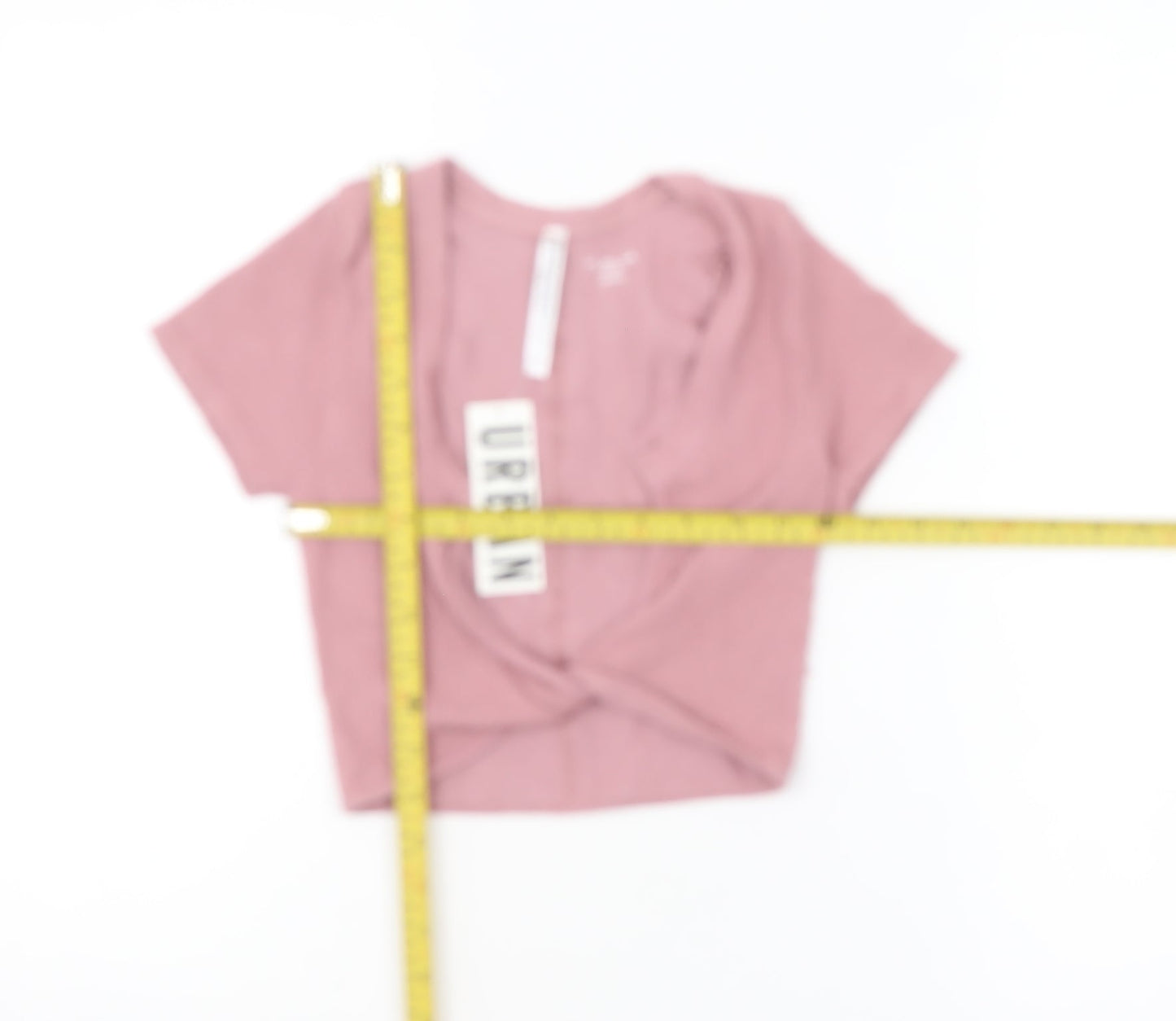 Urban Outfitters Women Pink Cropped Ribbed V-Neck T-Shirt XS