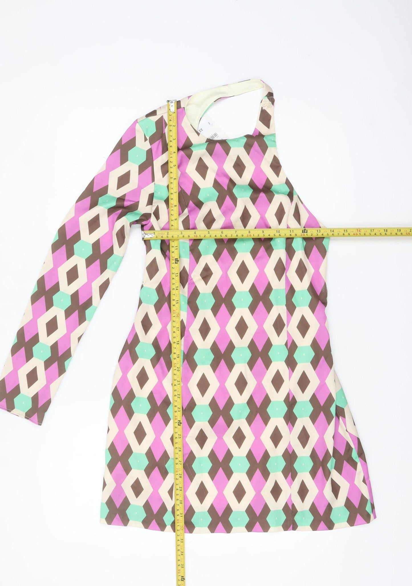 Zara Women Multicoloured Geometric Shift Dress Size 12