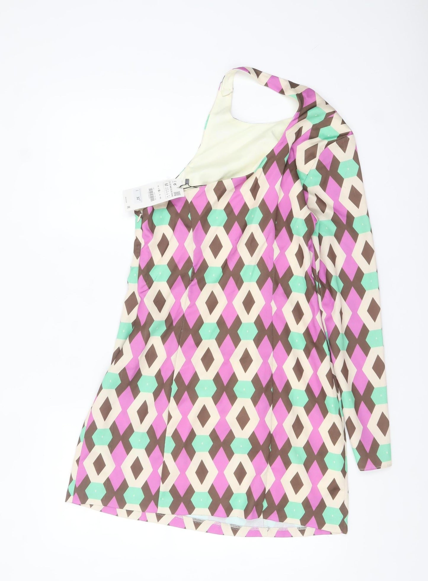 Zara Women Multicoloured Geometric Shift Dress Size 12