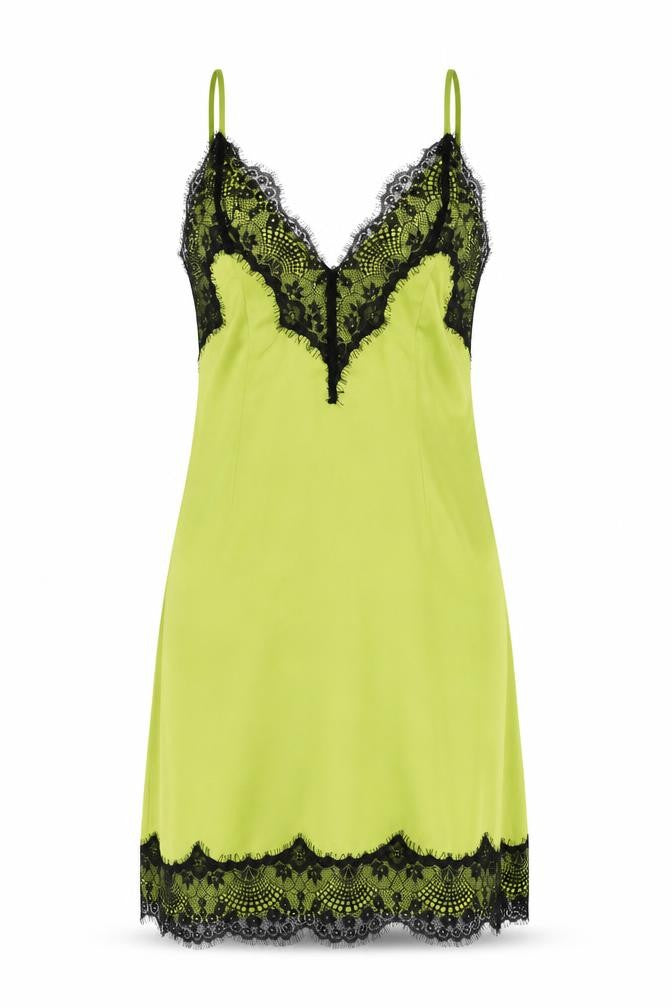 PrettyLittleThing Women's Green Lace Trim Slip Dress Size 8