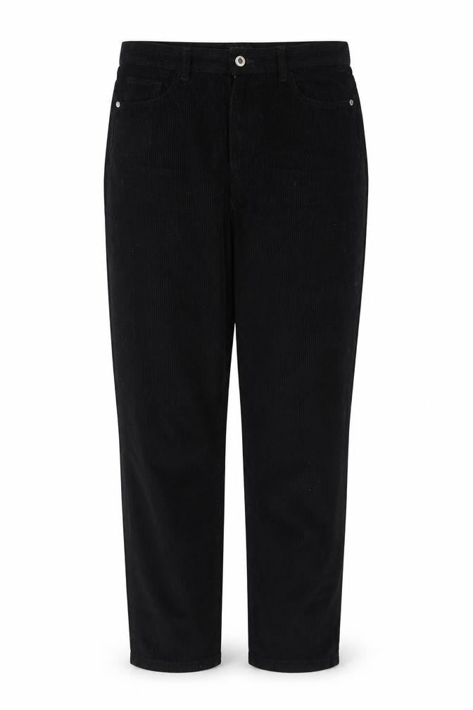 Front view of PRETTYLITTLETHING Women's Black Corduroy Chino Trousers, size 12