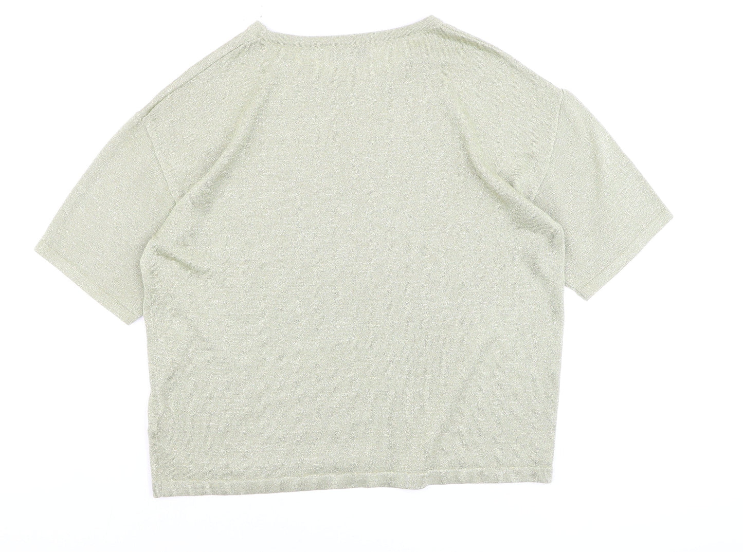Marks and Spencer Women’s Light Green Glitter Knit T-Shirt Medium