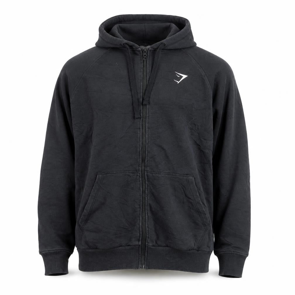 Gymshark Men's Black Full Zip Hoodie Size L Regular Fit