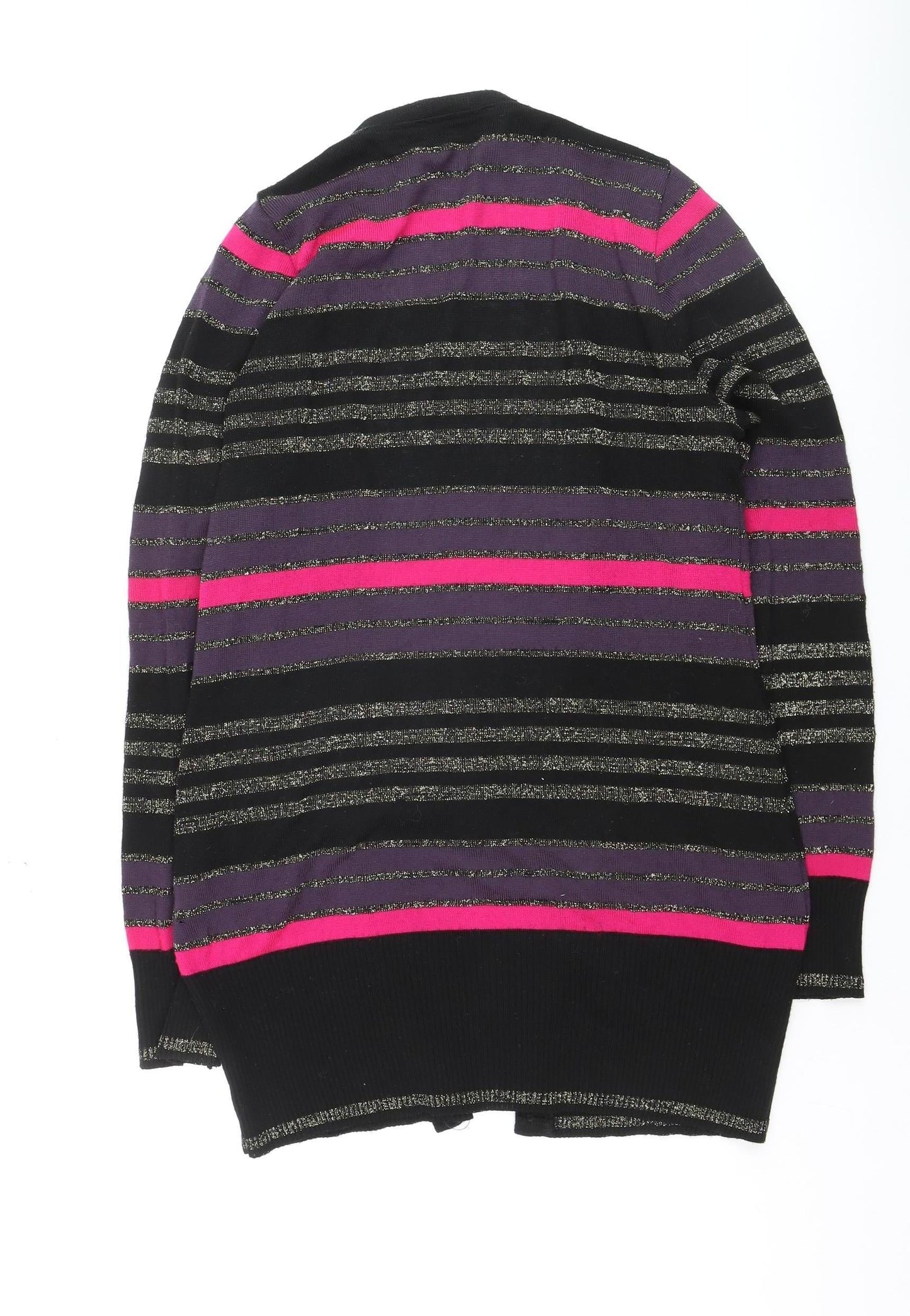 Miss Selfridge Women’s Multicoloured Striped V-Neck Cardigan Size 14