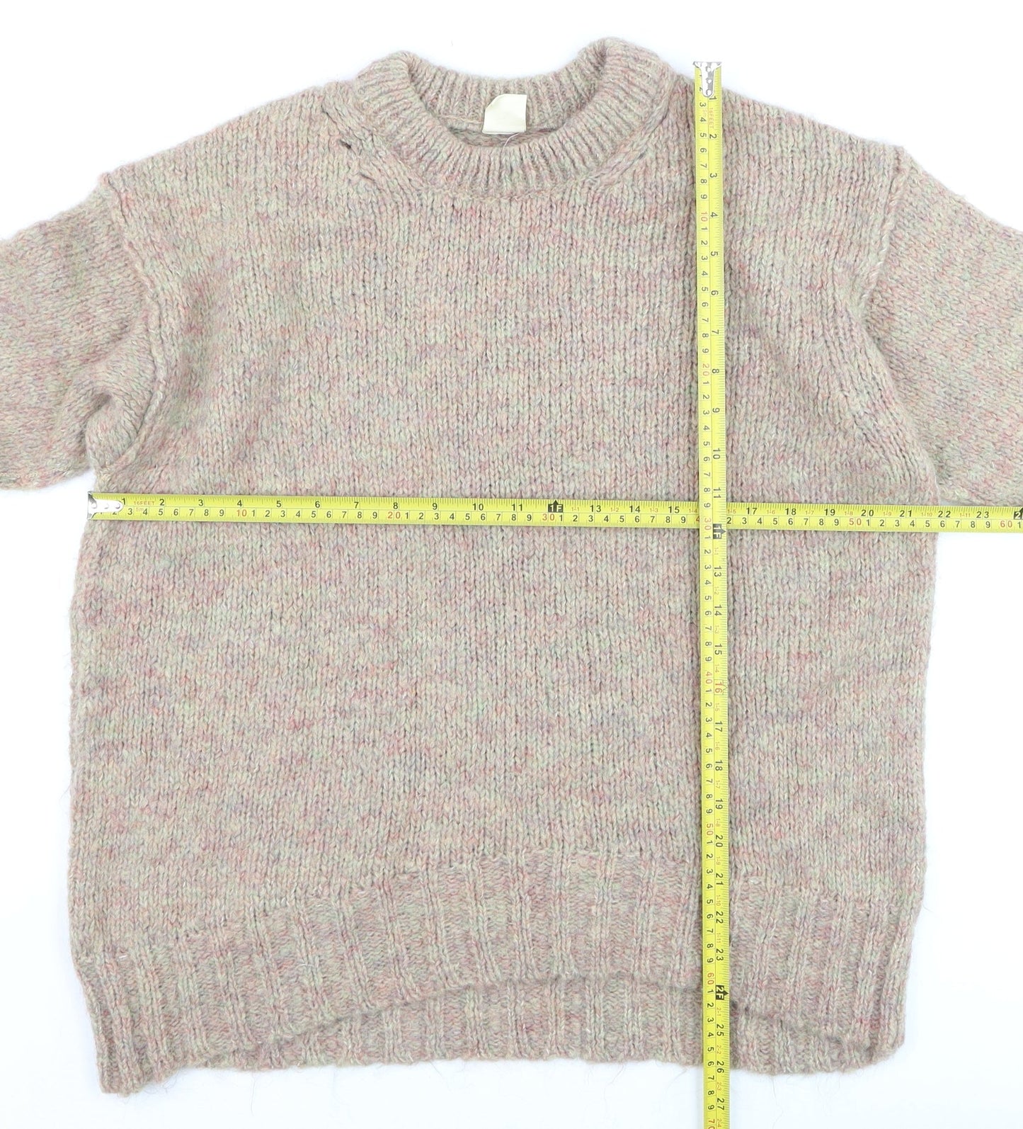 Urban Outfitters Women Beige Wool Blend Chunky Knit Jumper Size S